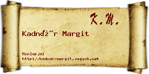 Kadnár Margit névjegykártya