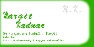 margit kadnar business card